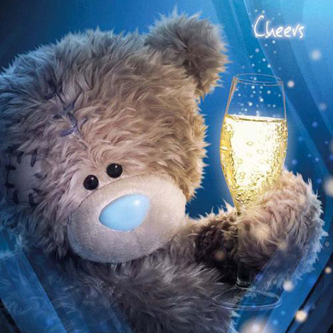 Tatty Teddy Holding Drink Me to you Bear Card £1.95